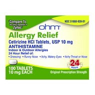 24-Hour Allergy Medicine (100-Count) Antihistamine for Pollen, Hay Fever, Dry, Itchy Eyes, Allergies
