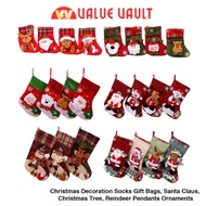 Christmas Decoration Socks Gift Bags, Santa Claus, Christmas Tree, Reindeer Pendants Ornaments