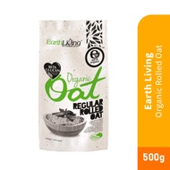 EARTH LIVING Organic Rolled Oat Organic for Diet (500g) [Oats Cereal/Oat Cereal/Oatmeal/Oat Cereal D