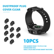 10Pcs ชาร์จพอร์ตป้องกัน Tpu Protector หมวกสมาร์ทนาฬิกาอุปกรณ์เสริม Anti-Dust Dustproof Plug Universal สำหรับ Garmin Fenix 7 7S 7X6 5x
