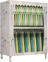 Wardrobe,Portable Canvas Wardrobe With Hanging Rail,Clothes Closet Storage Organizer for Bedroom,Liv
