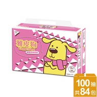 YapeeDog雅皮狗抽取式衛生紙100抽14包6袋/箱(粉色板)