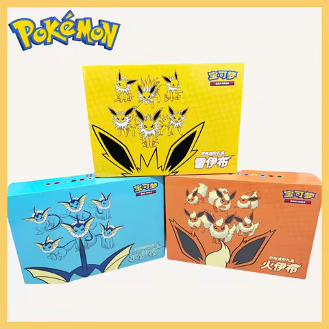 New Original Pokemon Ptcg Card Chinese Ibrahimovic Advanced Gift Box Reib Fire Eevee Water Eevee Cus