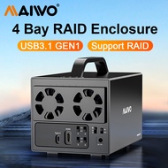 MAIWO 4 Bay 2.5 3.5'' HDD Case USB C HDD Enclosure with HDMI/4K High-definition Port Expansion