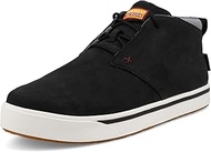 Men's Work Kicks Shoes, Black & Brown High Top, 7.5