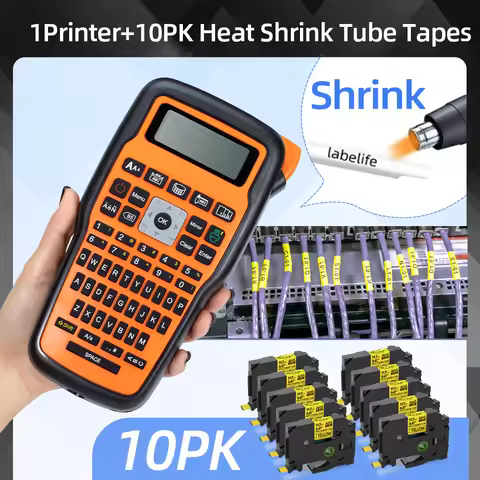 Industrial Label Printer Portable Electronic Labeller 203dpi Compatible for Brother Heat Shrink Tube