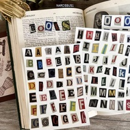 NARCISSUS13A0E English Alphabet Stickers, Decorative Collage Vintage Aesthetic Number Symbol Sticker