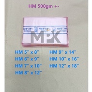 HM transparent plastic bag / plastik beg / plastik bungkus 5x8 6x9 7x10 8x10 8x12 9x14 10x16 12x18 （500GM +-）