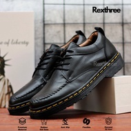 Rexthree Marco - Docmart Men's Leather Shoes Black Formal Oxford Shoes for Office Work