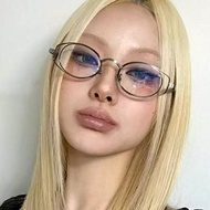 Double Circle Oval Glasses Frame Korean Plain Glasses Fashion Retro Anti-Blue Glasses Frame