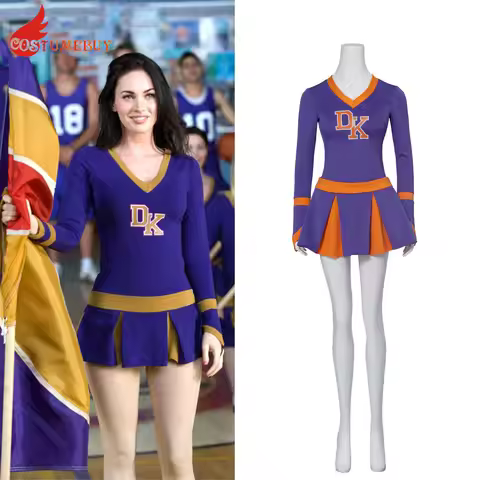Jennifer's Body Cosplay Costume Jennifer Check Cheerleader Costume Girl Sport Stage Suit Top Skirt W