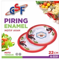 GSF 2231 CHICKEN PATTERN ENAMEL PLATE