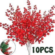 10pcs Christmas Simulation Berry Artificial Flower Fruit Cherry Plants Home Christmas Party Decoration DIY Gift