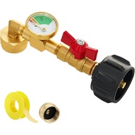 Propane Refill Adapter with Valve and Gauge,Fill 1 lb Bottles from 20 lb Tank,Fits QCC1 / Type1 Prop