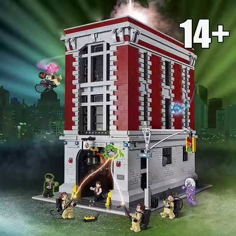 In stock 4634pcs Compatible Ghostbusters Firehouse Headquarters Building Blocks Bricks Set Kids Adul