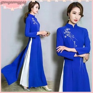 Summer Vietnam Ao Dai Dress Woman Oriental Chinese Traditional Cheongsams