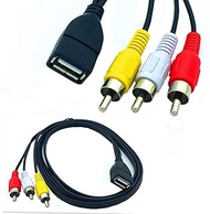 ANRANK UR20315AK 5FT/1.5M USB A Female to 3 RCA AV Audio Video Cable Cord Adapter for TV HDTV DVD