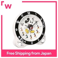 Seiko Clock Alarm Clock Mickey Mouse Analog Switchable Alarm Mickey &amp; Friends Disney Time Disney Time White Pearl FD461W SEIKO