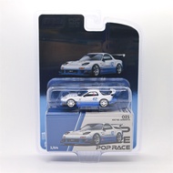 Poprace x Enigma 1:64 RX7（FD3S）Blue White Diecast Model Car