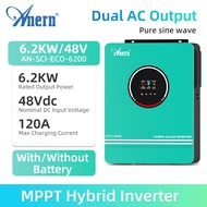 Anern 4.2KW 6.2KW MPPT Hybrid Inverter 24V 48V Inverter 230VAC off-grid Inverter 120A Solar Inverter