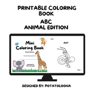 [PRINTABLE] MINI COLOURING BOOK ABC ANIMAL EDITION FOR KIDS
