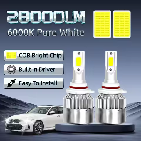 28000LM Turbo Auto Headlamp Bulbs 200W Canbus 9005 HB3 LED Car Lights 6000K 12V Fog Lamps