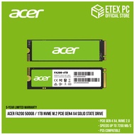 Acer FA200 500GB / 1TB NVME M.2 PCIe GEN4 X4 Solid State Drive FA200-500GB / FA200-1TB