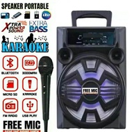 Speaker Bluetooth Kimiso 8.5inc Subwoofer aktif Mp3 player 7801 Gratis Mic karaoke player karoeke FM