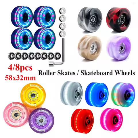 4/8 Pcs 58x32x Mm Purple Clay Roller Skates Wheels Hardness Surf Skateboard Wheels Skate Board Outdo