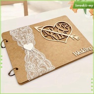 [LovoskibcMY] Wedding Guest Book Signing Handmade DIY Scrapbook Photo Album for Birthday Party Weddi