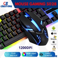 Gaming Wired Mouse S028 GAMING CABLE MOUSE LED GAMING MOUSE/ 7 RGB LIGHTS GAMING MOUSE 1200DPI S028 