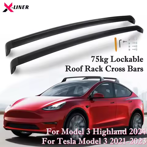 75kg Load Roof Rack Cross Bars For Tesla Model 3 Highland 2024 Model 3 21-23 Aluminum Crossbars Roof