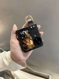 Ốp Lưng Điện Thoại Find N3 Flip Cao Cấp Có Dây Đeo Cổ Tay Bằng Da PU Chống Rơi Cho OPPO Find N3 Flip