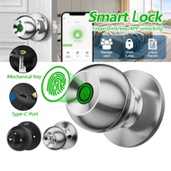 Smart Fingerprint Door Lock Password Tuya Digital Knob Lock Biometric Door Lock For Home Office Hotel Bedroom 智能门锁 指纹锁