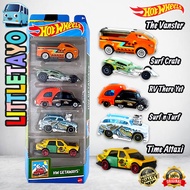 Hot Wheels Gift Pack 5 Pcs HW Getaways Time Attaxi The Vanster RV There Yet Surf N Truf Surf Crate