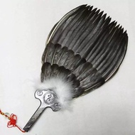 Goose Feather Fan Kongming Fan Zhuge Liang Feather Fan Three-Layer Feather Fan Craft Fan Gift Fan Go