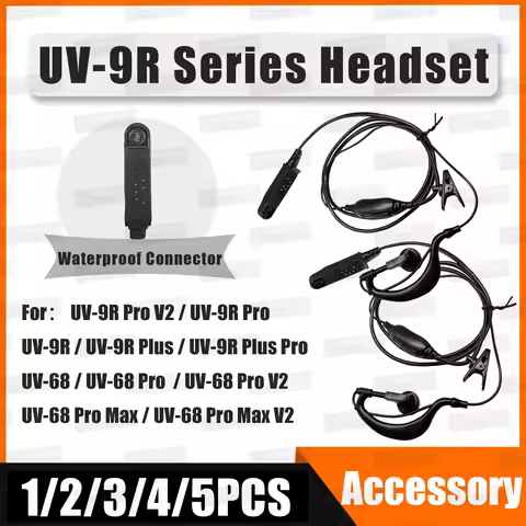 Baofeng UV-9R Plus Waterproof Walkie Talkie Headset UV-68 Pro Max V2 Waterproof Earphone 9R Pro UV82