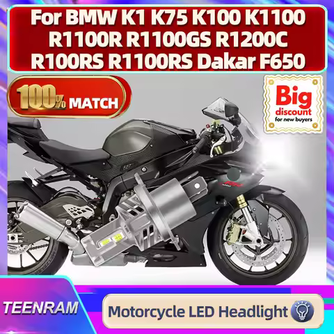 TEENRAM For BMW K1 K75 K100 K1100 R1100R R1100GS R1200C R100RS R1100RS Dakar F650 Motorcycle LED Hea