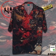 Hawaiian Shirt Carburetor Separate Fangs A1584 Genuine Italian Silk Fabric