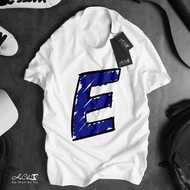 Letter T-Shirt - E - HoCha89 - High Quality Chain Collar Sewing (Real Picture)