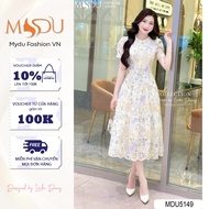 Váy Dạo Phố MDU5149 Váy Chất Thô Hoa Mềm Cùng Họa Tiết Hoa Thêu Nổi Màu Pastel Dịu Mắt Từ MDU