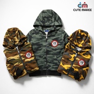 [Cute Maree] 3-12Y Army Camouflage Hoodie | Jacket Budak Lelaki | Zip Long Sleeve | Kids Outerwear