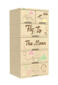 Tủ nhựa KATA 4-5 tầng màu vàng kem - Tủ quần áo giá rẻ chất lượng nhiều màu sắc