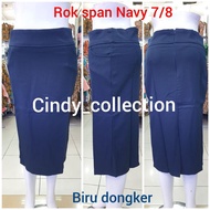 NAVY SPAN SKIRT 7/8 CALF SPAN SKIRT/ NAVYbiru SPAN SKIRT/ 7/8 WORK SPAN SKIRT/ FORMAL MIDI SKIRT/