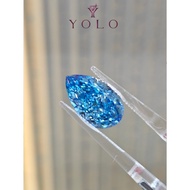 YOLO Lab-grown diamond Pear 7.04ct Fancy vivid blue--8735955160014