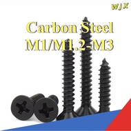 Black carbon steel KA countersunk self-tapping, wood screws, countersunk self-tapping screws, pointe
