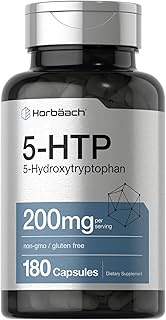 Horbaach 5-HTP 200 mg | 180 Capsules | 5HTP Extra Strength Supplement | Non-GMO, Gluten Free | 5 Hyd