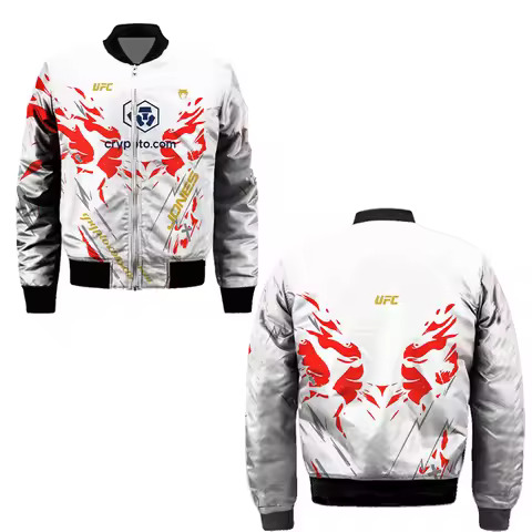 American Retro Fleece Jacket For Men UFC Winter Short Zipper V-neck Design, Loose and Comfortable Ca