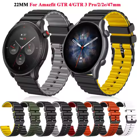22mm Watch Bracelet Strap For Amazfit GTR 4 Smartwatch Silicone Band For Amazfit GTR3 3 Pro/GTR2/2E/