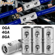 TOPTOOL Car Speaker Wire Terminal, Silver Brass Car Audio Connector, 0GA 4GA 8GA Wire Reducer